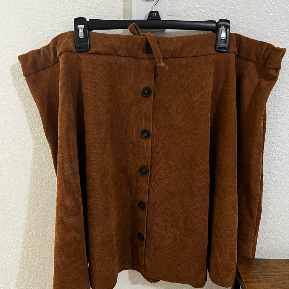 Brown Button-Up Skirt, 5X